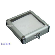 20 CD disques aluminium DVD box avec un dessus en acrylique clair en gros fabricant, Chine